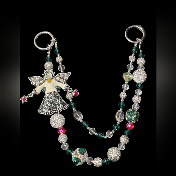 Accessories - Angel Pendant Beaded Handbag Charm / Keychain – Rhinestone